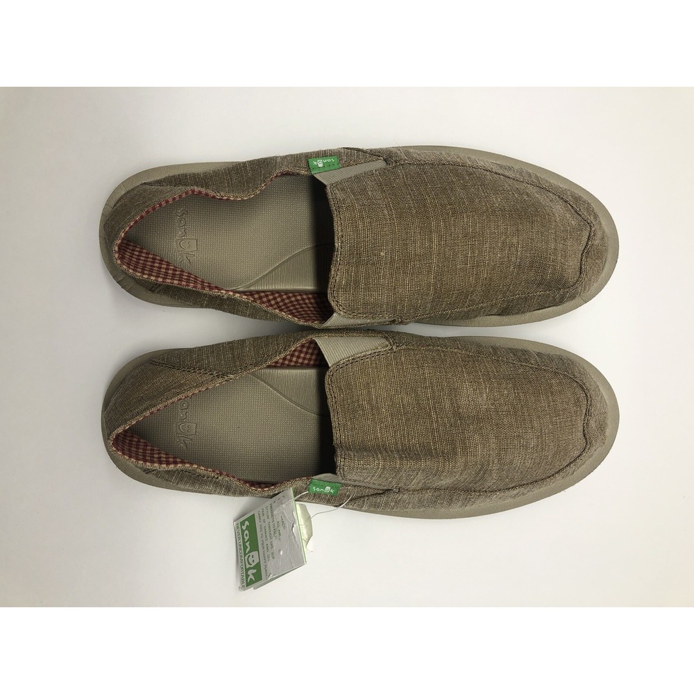Sanuk Men's Vice Comfort Slip On Casual Shoe Loafer Brown Vintage 14 Mens New - Picture 6 of 6